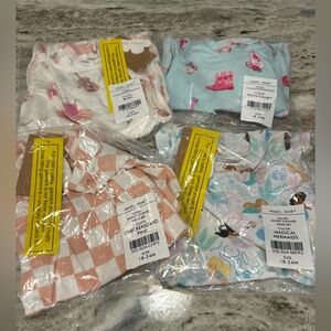 NIB Angel Dear Bamboo pajamas bundle of 4 pair 18-24